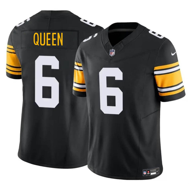 Men's Pittsburgh Steelers #6 Patrick Queen Black 2023 F.U.S.E. Vapor Untouchable Limited Football Stitched Jersey
